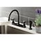 Kingston Brass KB4725BXSP Two-Handle Centerset Kitchen Faucet with Side Sprayer, Oil Rubbed Bronze KB4725BXSP - alternate 6